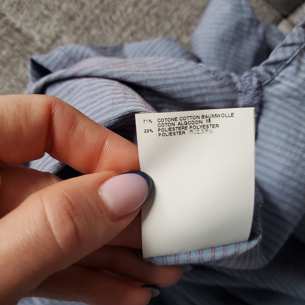 MM6 Maison Martin Margiela | Blue Striped Cotton Sleeveless Top Tunic Size 44 - Picture 7 of 10